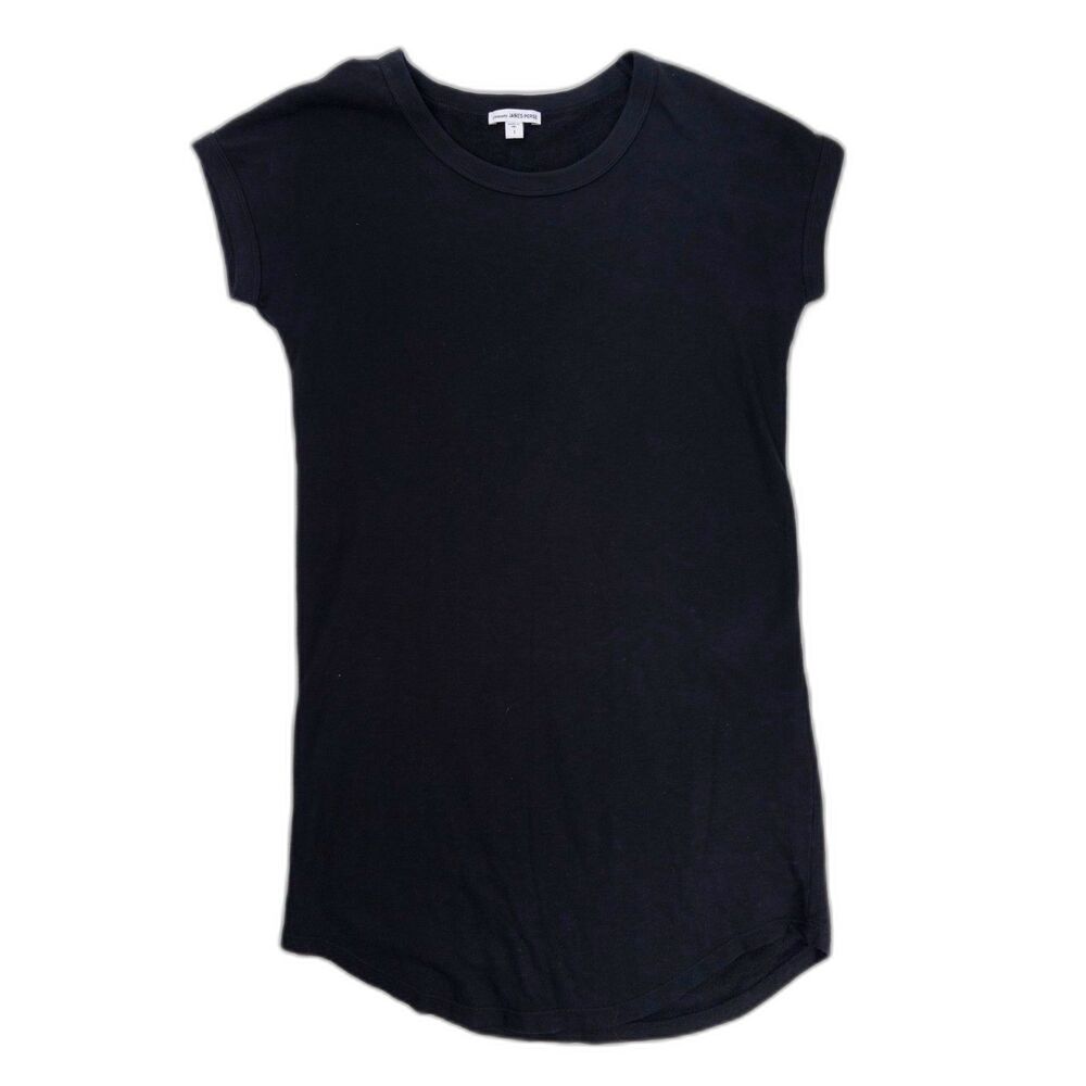 James Perse Standard Black Cotton T-Shirt Dress Womens Size 1 Small Mini